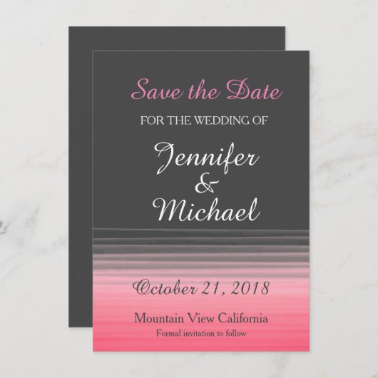 Sparen de Datum van het Handschrift van de Weddens Save The Date (Voorkant / Achterkant)