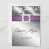 Sparen de Datum van het huwelijk Damask Jewel Paar Save The Date (Voorkant)