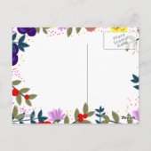 Sparen de Datum van het huwelijk  Floral Reef Briefkaart (Achterkant)