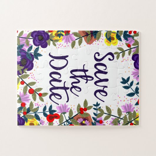 Sparen de Datum van het huwelijk  Floral Reef Legpuzzel (Horizontaal)