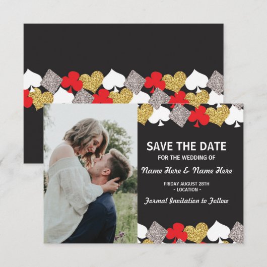 Sparen de Datum van het huwelijk Las Vegas Casino  Save The Date (Voorkant / Achterkant)