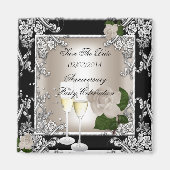 Sparen de Datum van het Jubileum Bieden het Zwart  Magneet (Voorkant)