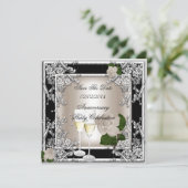 Sparen de Datum van het Jubileum Bieden het Zwart  Save The Date (Staand voorkant)