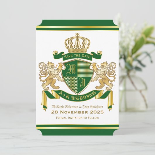 Sparen de Datum van het Kat van de Groene Goud van Kaart (Staand voorkant)
