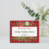 Sparen de Datum van het Kerstmaalfeest van de Fami Briefkaart (Staand voorkant)