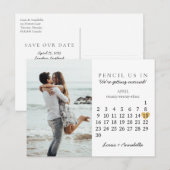 Sparen de Datum van het Koude van de Kalender Apri Briefkaart (Voorkant / Achterkant)