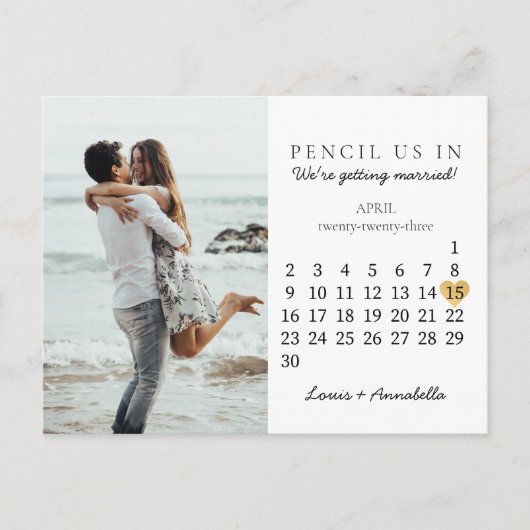 Sparen de Datum van het Koude van de Kalender Apri Briefkaart (Voorkant)