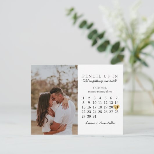 Sparen de Datum van het Koude van de Kalender Okto Briefkaart (Staand voorkant)