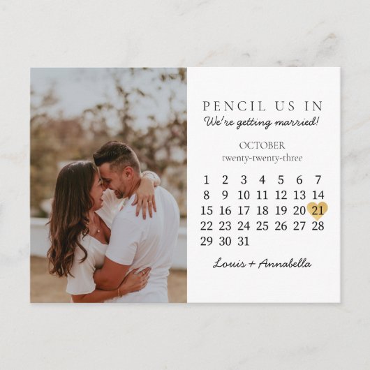 Sparen de Datum van het Koude van de Kalender Okto Briefkaart (Voorkant)