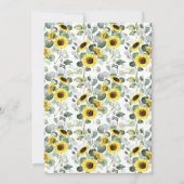 Sparen de Datum van het Land Greenery Zonnebloemen Kaart (Achterkant)