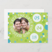 Sparen de Datum van het Malplaatje van de Foto Wed Aankondigingskaart (Voorkant / Achterkant)