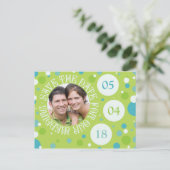 Sparen de Datum van het Malplaatje van de Foto Wed Aankondigingskaart (Staand voorkant)