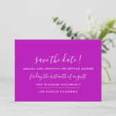 Sparen de Datum van het Monogram van Fuchsia Minim Save The Date (Staand voorkant)