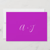 Sparen de Datum van het Monogram van Fuchsia Minim Save The Date (Achterkant)