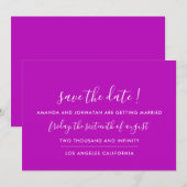 Sparen de Datum van het Monogram van Fuchsia Minim Save The Date (Voorkant / Achterkant)