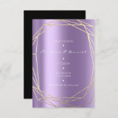 Sparen de Datum van het Paarse Zwarte Monogram Dia Save The Date (Voorkant / Achterkant)