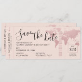 Sparen de Datum van het Roos Gold Wereldkaart die  Aankondiging (Voorkant / Achterkant)