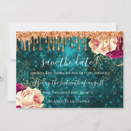 Sparen de Datum van het Roos van Florals Grote Or Save The Date