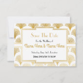 Sparen de Datum van het Weddenschap Twenties Gold  Save The Date (Voorkant)