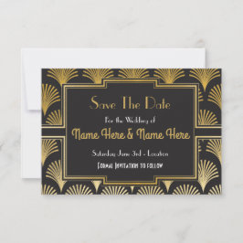 Sparen de Datum van het Weddenschap Twenties Gold  Save The Date