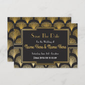 Sparen de Datum van het Weddenschap Twenties Gold  Save The Date (Voorkant / Achterkant)