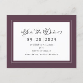 Sparen de Datum van het Wendringen Elegant Paars M Aankondigingskaart