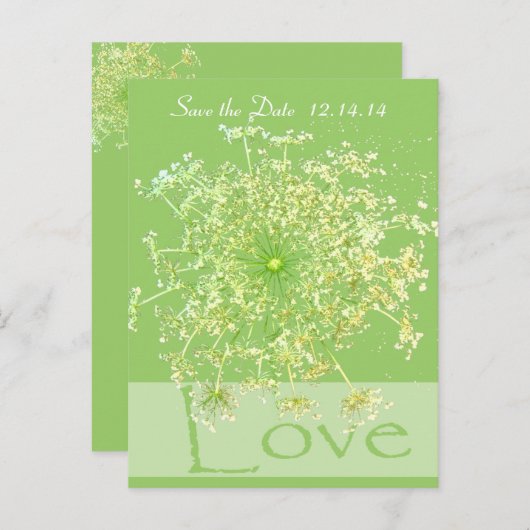 Sparen de Datum van Koningin Anne's Lace Aankondigingskaart (Voorkant / Achterkant)