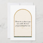 Sparen de datum van onze bruiloft/gouden rand kaart (Achterkant)