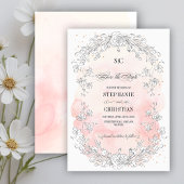 Sparen de Datum.Verketched Floral Beluisterde Wuwe Kaart