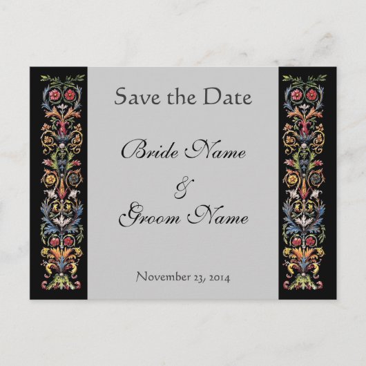 Sparen de Datum verlichte Grijze Briefkaarten van  (Voorkant)