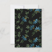 Sparen de Datum Victoriaans Blauwe Klitter Floral Save The Date (Achterkant)