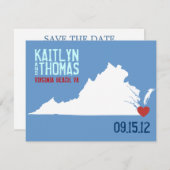 Sparen de Datum -  - Virginia Save The Date (Voorkant / Achterkant)