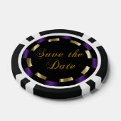 Sparen de Datum voor de Bride en de Groom - Paars Poker Chips (Enkel)