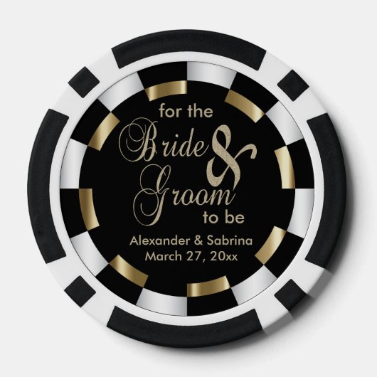 Sparen de Datum voor de Bride en de Groom Pokerchips (Achterkant)