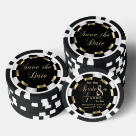 Sparen de Datum voor de Bride en de Groom Pokerchips