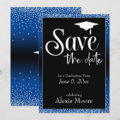 Sparen de Datum voor een Blauwe Ombre van de Parti Kaart (Voorkant / Achterkant)