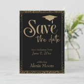 Sparen de Datum voor een Goud van de GraduPartij o Kaart (Staand voorkant)