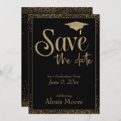 Sparen de Datum voor een Goud van de GraduPartij o Kaart (Voorkant / Achterkant)