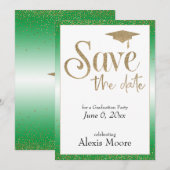 Sparen de Datum voor een Goud van de GraduPartij o Kaart (Voorkant / Achterkant)