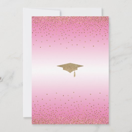 Sparen de Datum voor een Gouden & Roze van de Part Kaart (Achterkant)