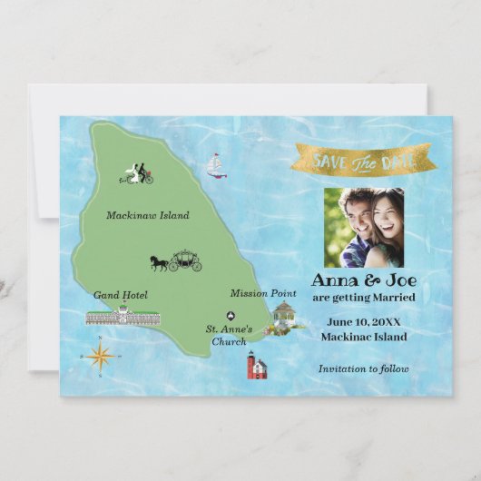Sparen de Datum voor Mackinac Island Save The Date (Voorkant)
