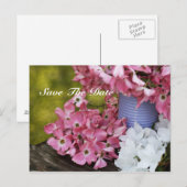 Sparen de Datum Voorlente Bouquet Aankondigingskaart (Voorkant / Achterkant)