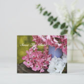 Sparen de Datum Voorlente Bouquet Aankondigingskaart (Staand voorkant)