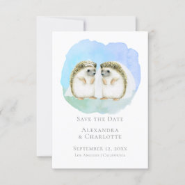 Sparen de Datum waarop Lesbian Hedégel bruiloft wo Save The Date