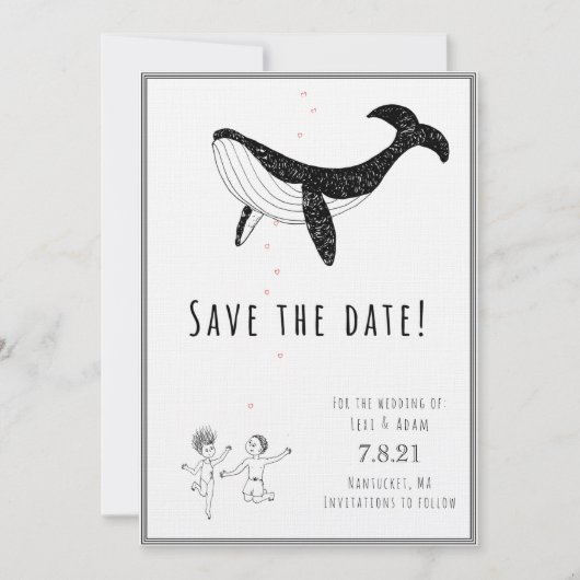 Sparen de Datum - walvissen in Liefde Save The Date (Voorkant)