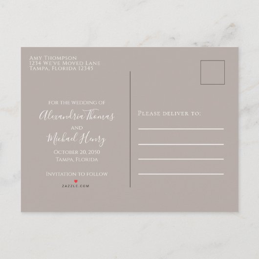 Sparen de Datum Waterverf Burgundy Floral Roos Aankondigingskaart (Achterkant)