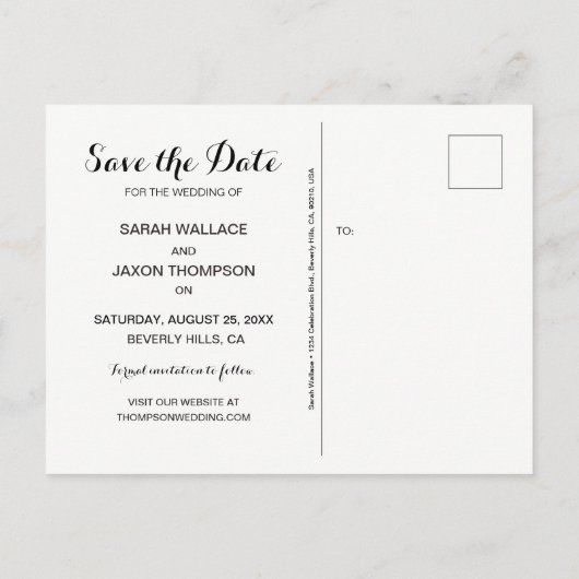 Sparen de Datum Waterverf Cherry bloesems Aankondigingskaart (Achterkant)