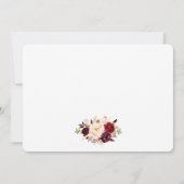Sparen de Datum Waterverf Floral Burgundy Gold Save The Date (Achterkant)