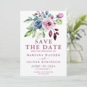 Sparen de Datum Waterverf van de Blauwe Wijn van d Kaart (Staand voorkant)