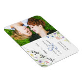 Sparen de Datum Waterverf Wildbloemen Foto Magneet (Rechterzijde)
